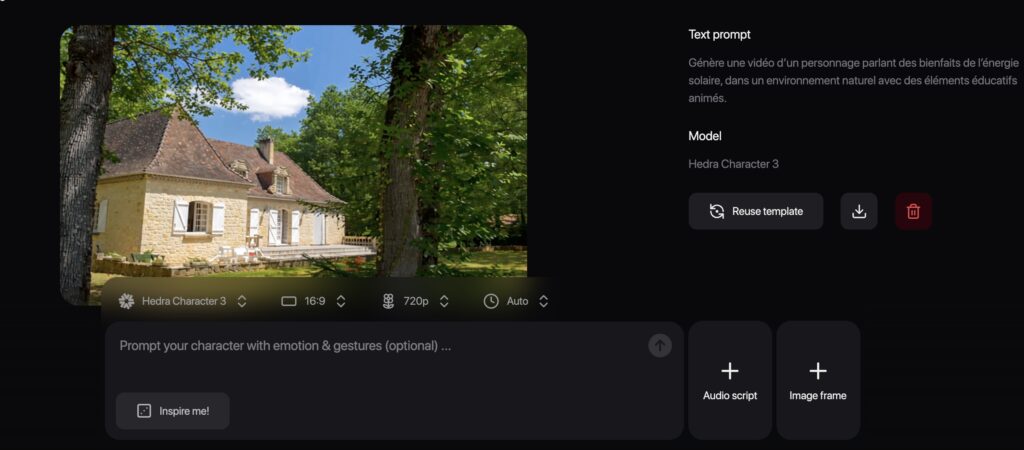 outil de création de vidéos IA Hedra