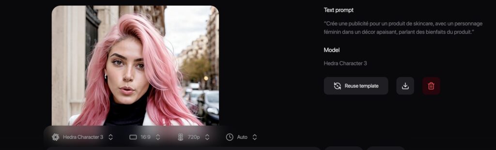 outil de création de vidéos IA Hedra