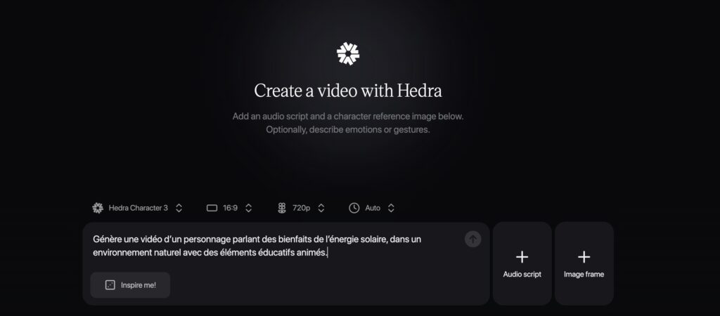 outil de création de vidéos IA Hedra