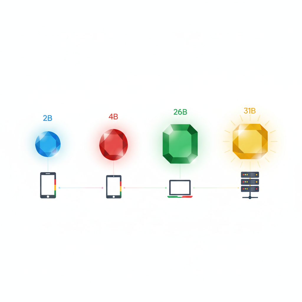 Les quatre tailles de modèles Gemma 4 de Google