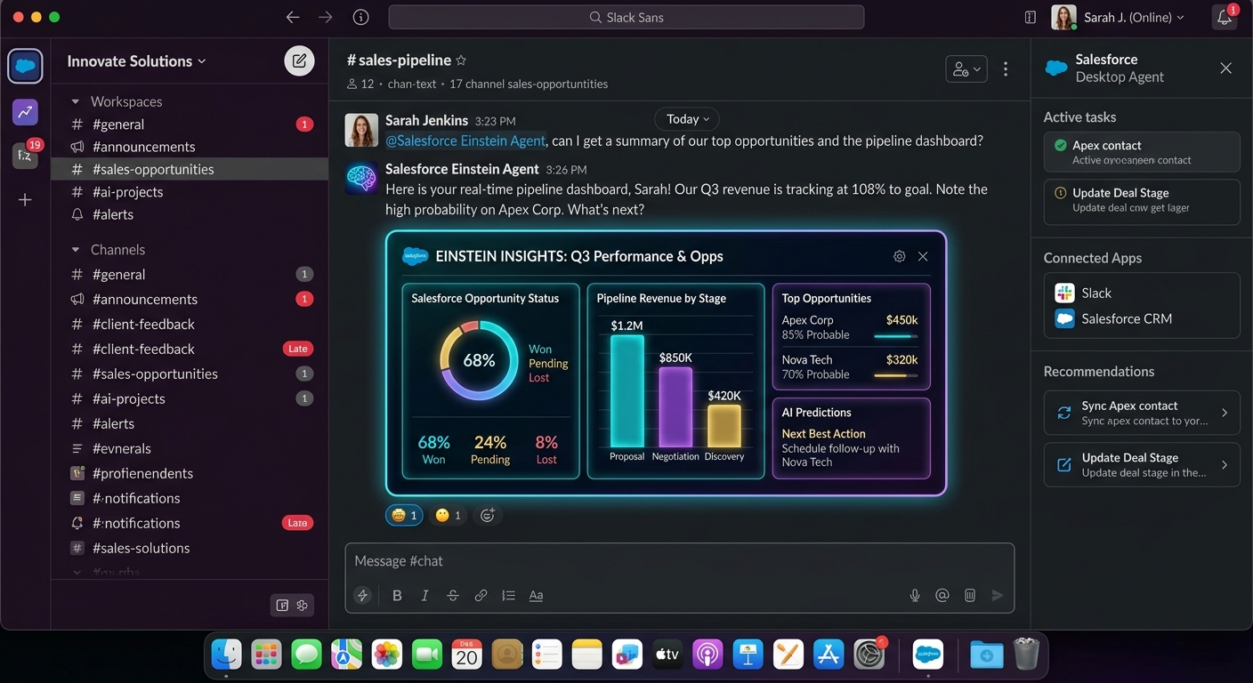 Interface Slack avec assistant IA