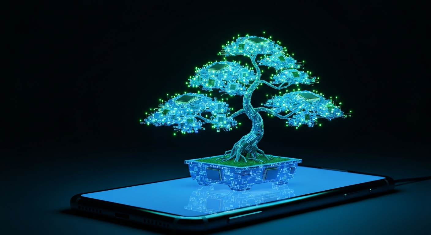 Illustration d'un LLM 1-bit Bonsai de PrismML